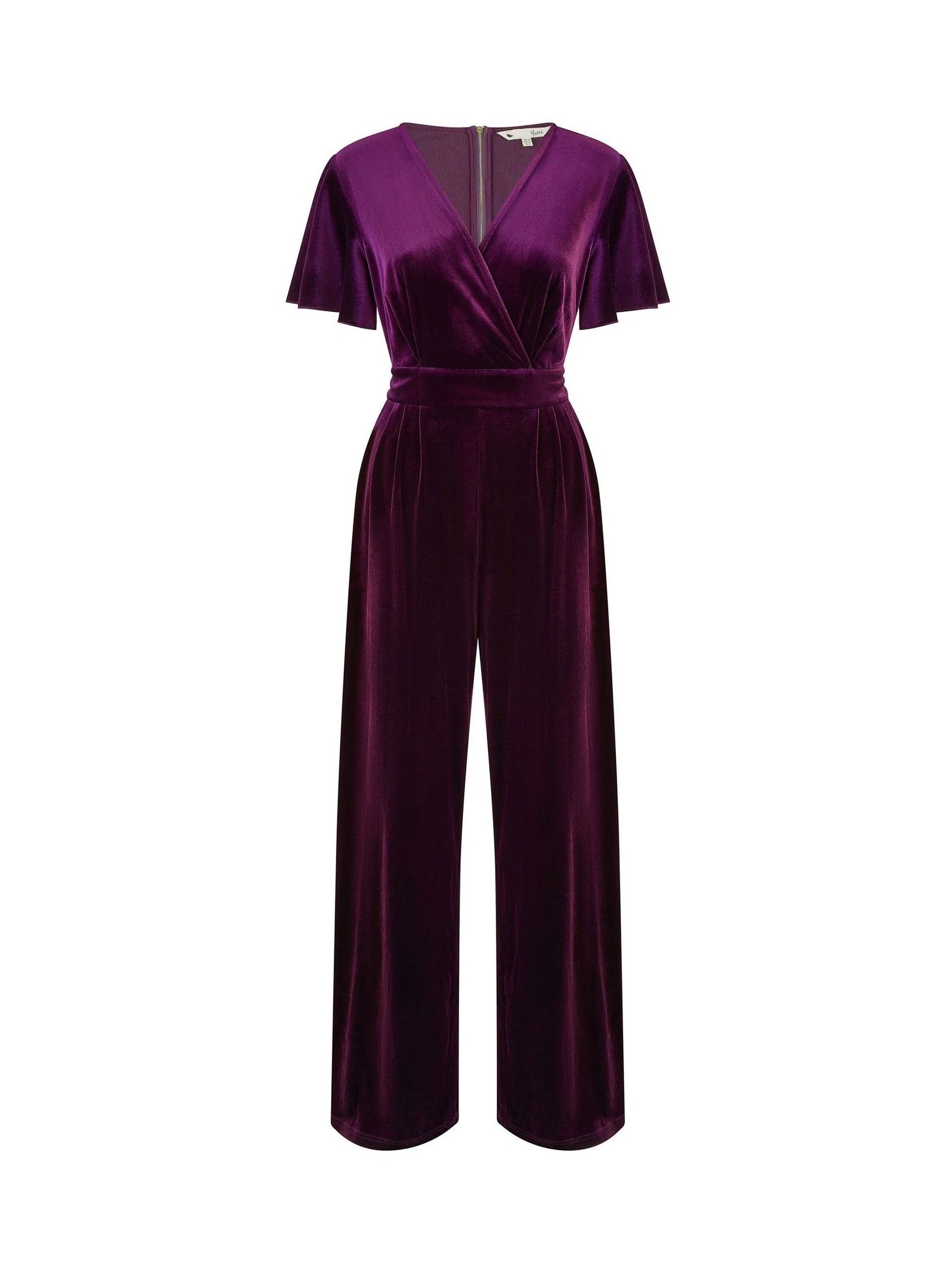 Paars - Yumi - Jumpsuit met engelenmouwen