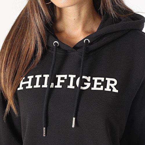 Sweat Capuche Femme Regular Monotype Embroidery 0296 Noir