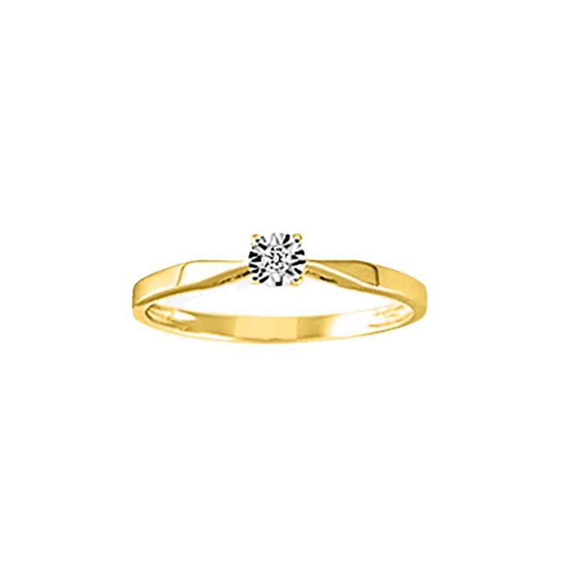 Bague Femme - Or 9 Carats - Diamant 0,02 Carats