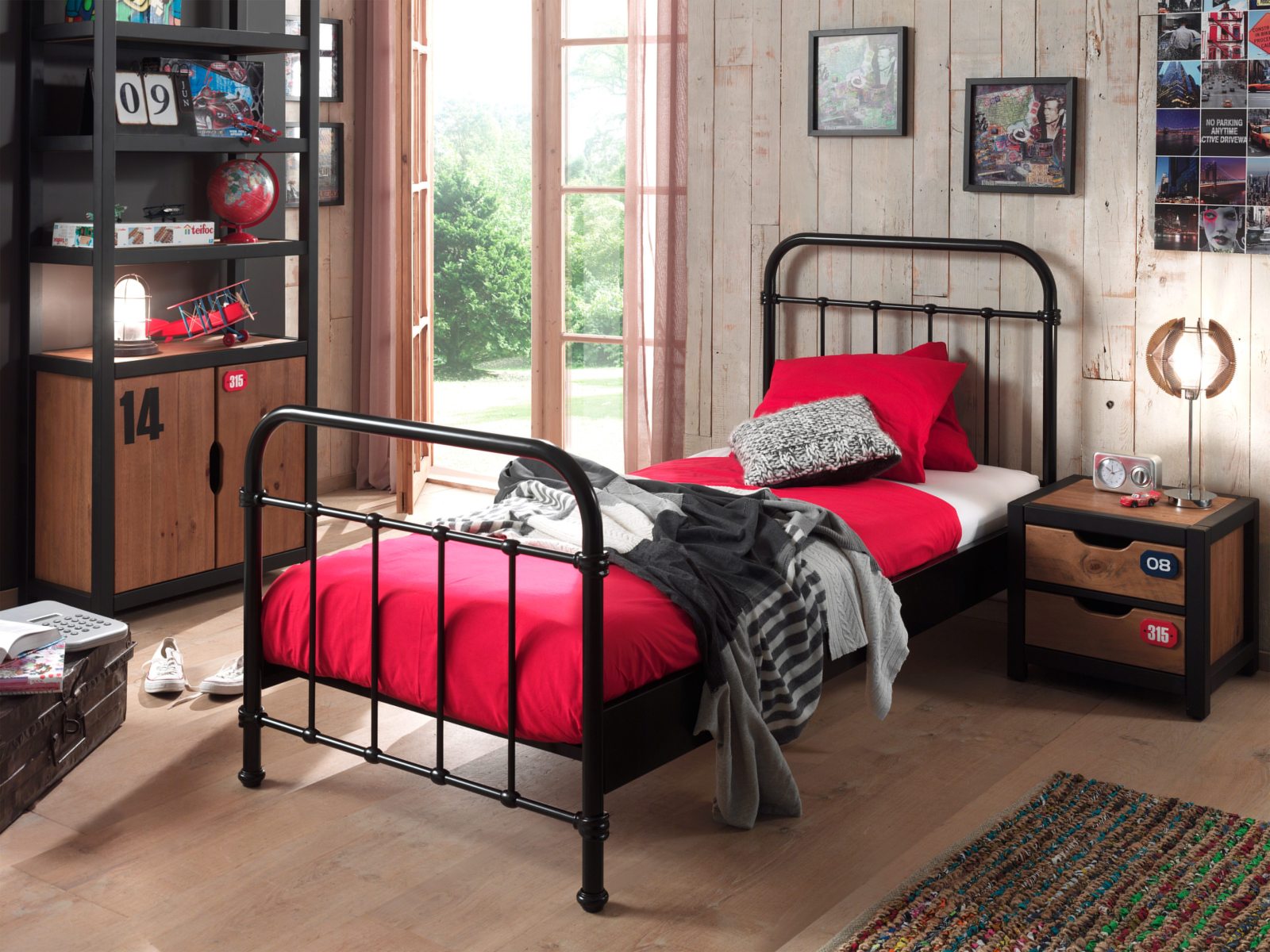 Metallbett NEW YORK - schwarz - Metall - 90x200 cm