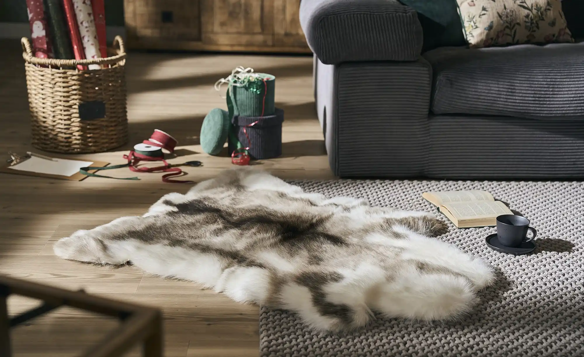 HOME STORY Kunstfell Rentierfell