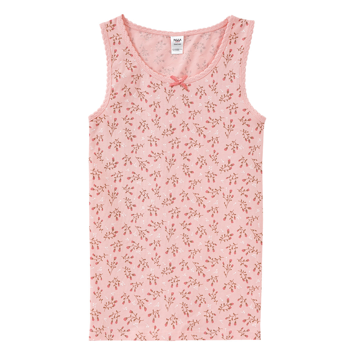 Yigga 2 Mädchen Unterhemden im Doppelpack weiss / rosa