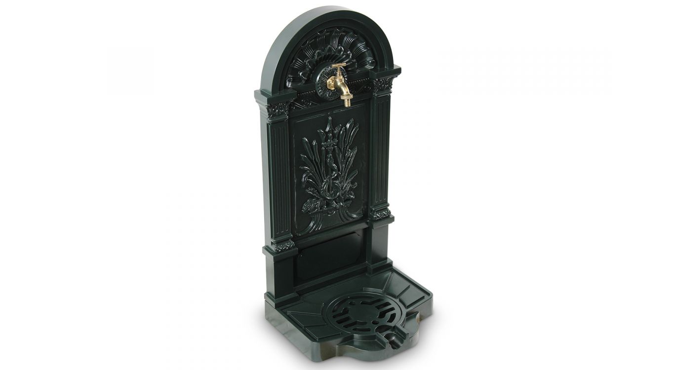 Fontaine de jardin aluminium vert 39x33x73cm