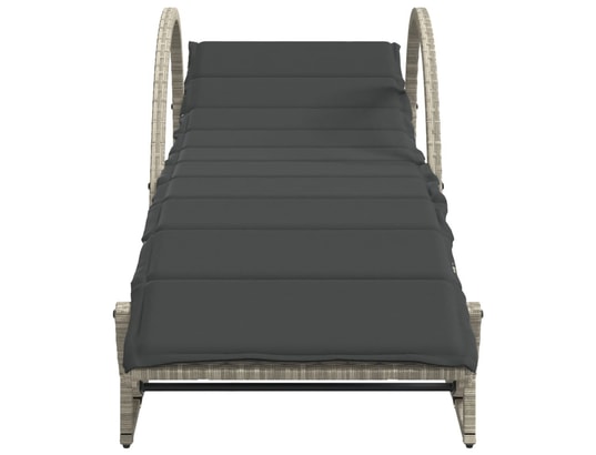 VIDAXL - Bain de soleil Chaises longues lot de 2 avec table gris clair résine tress...