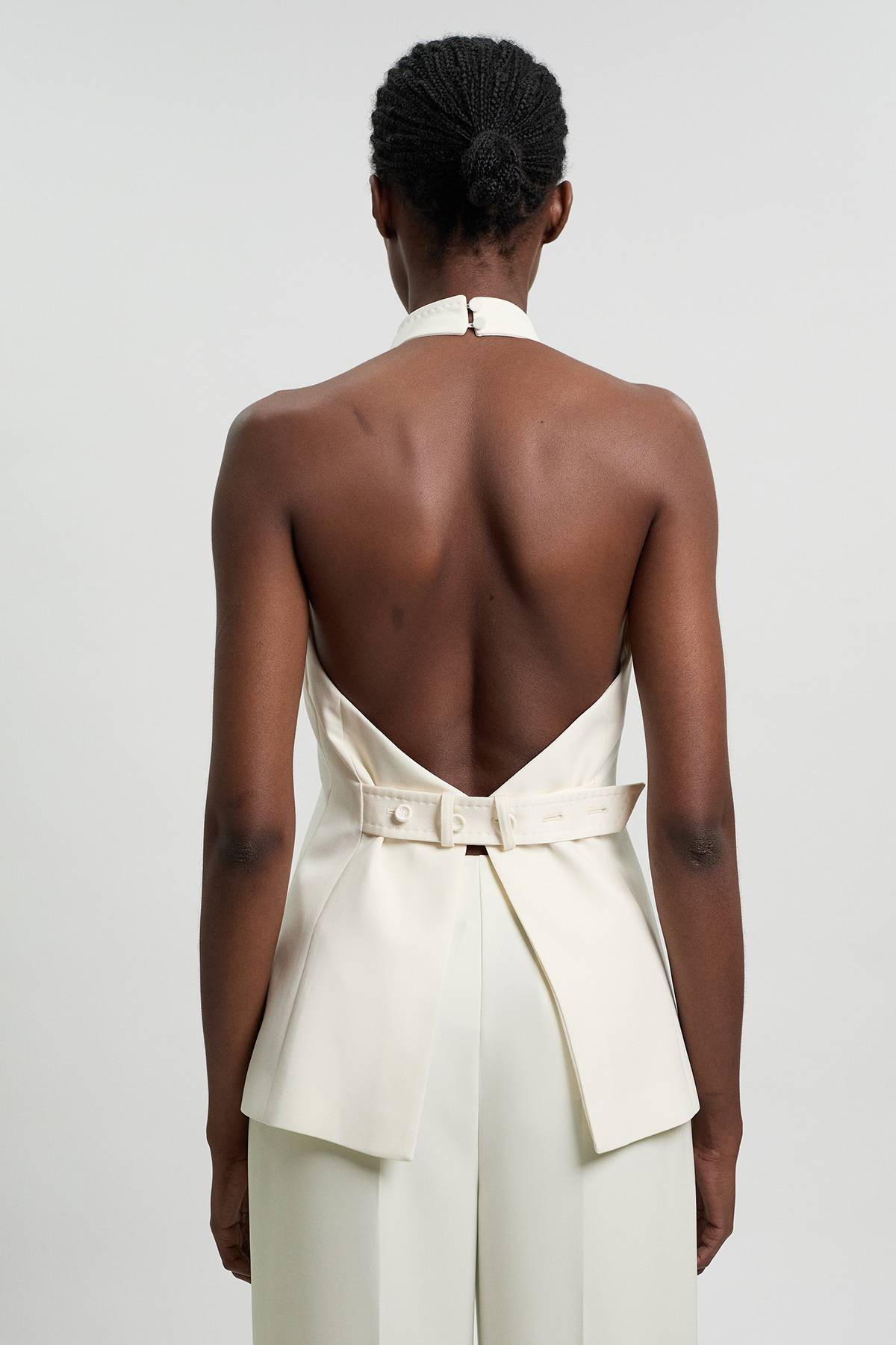 KarenMillen Gilet De Smoking Cintré En Crêpe Dos Satin