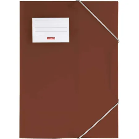 BRUNNEN Sammelmappe FACT! mit Gummizug und Namensschild, A4, braun