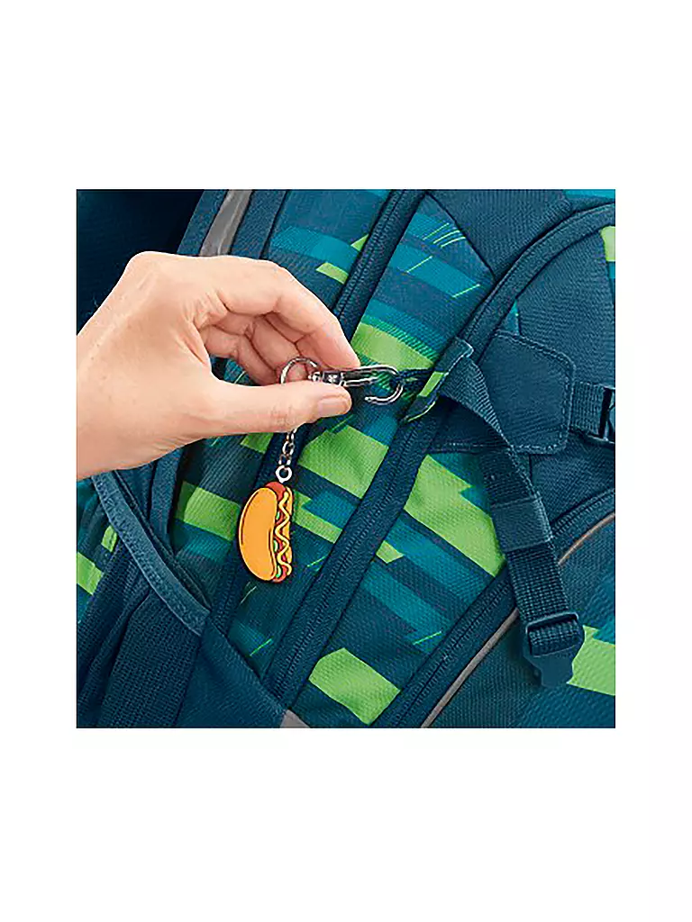 COOCAZOO Schulrucksack MATE Lime Stripe blau