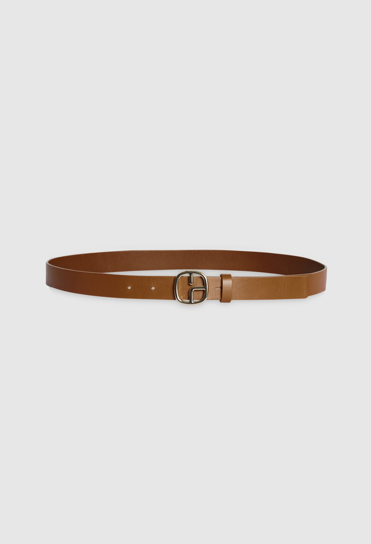 Ceinture cuir monogramme marron