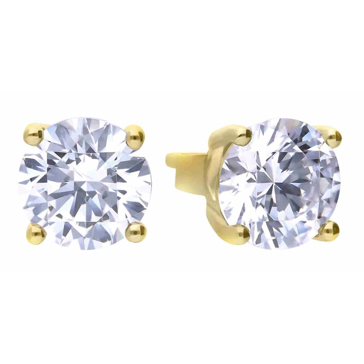 Boucle d'oreille zirconium plaqué or 24 carats en argent 925