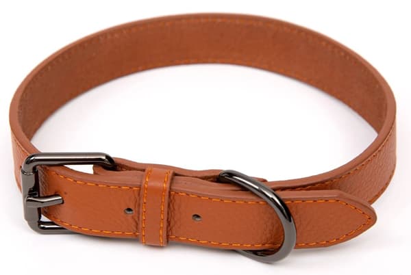 Paw Love - Halsbånd læder hund (Large) - Cognac