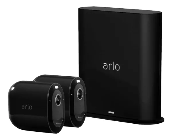Arlo Pro 3 Wire-Free Security Camera System - Gateway   kamera(er) - trådløs (802.11b, 802.11g, 802.11n) - 2 kamera(er) - sort