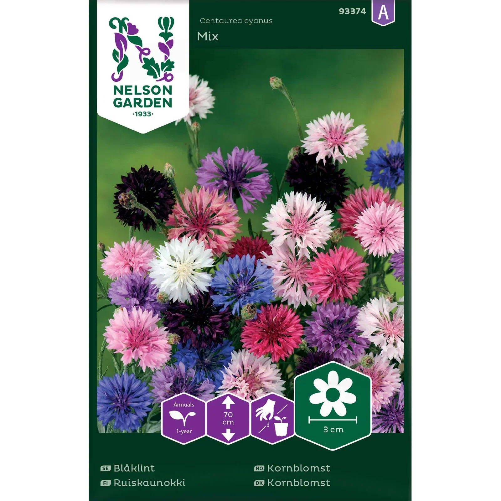 Centaurea cyanus Kornblomst mix