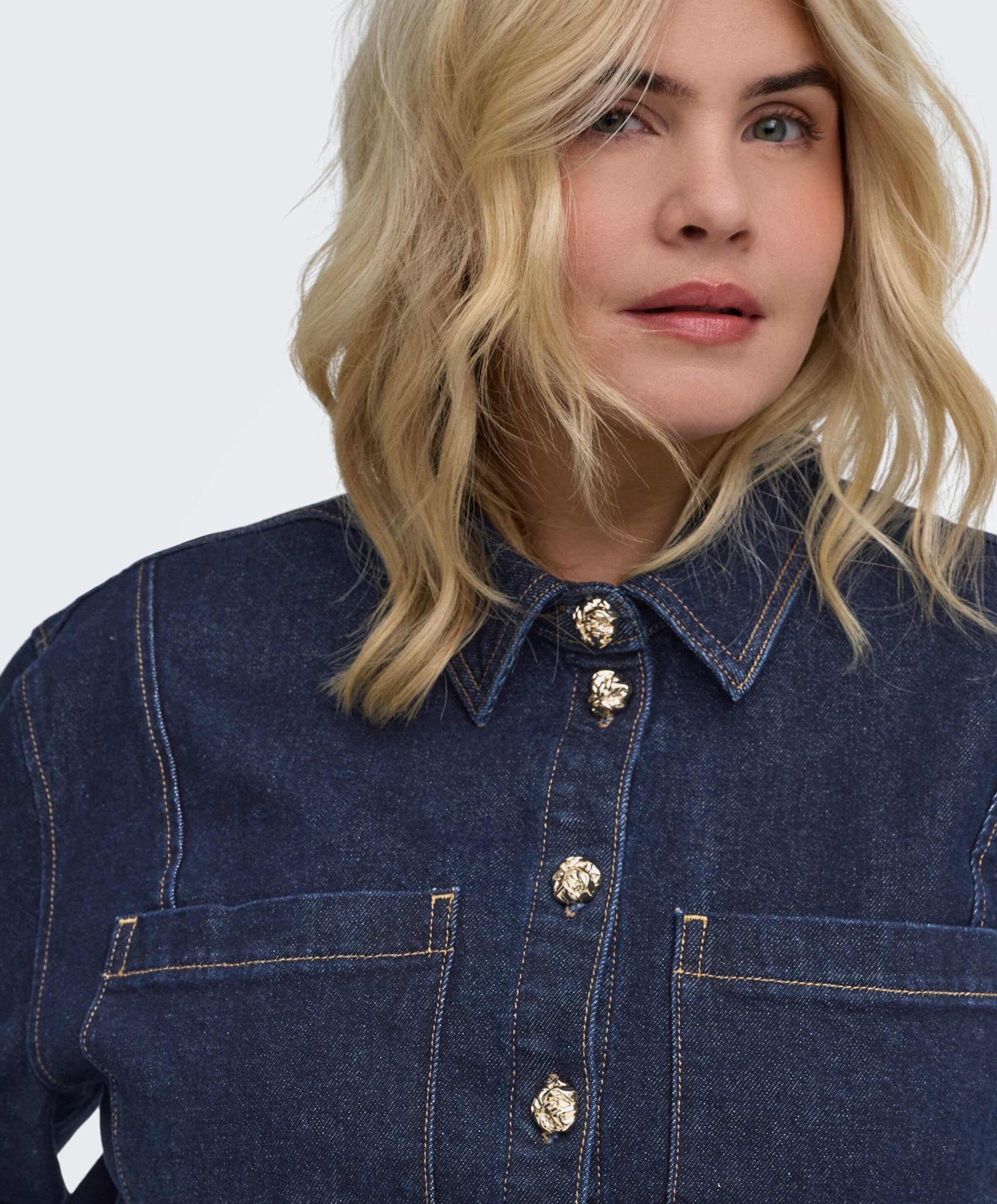 Only Carmakoma Dames blouse blauw