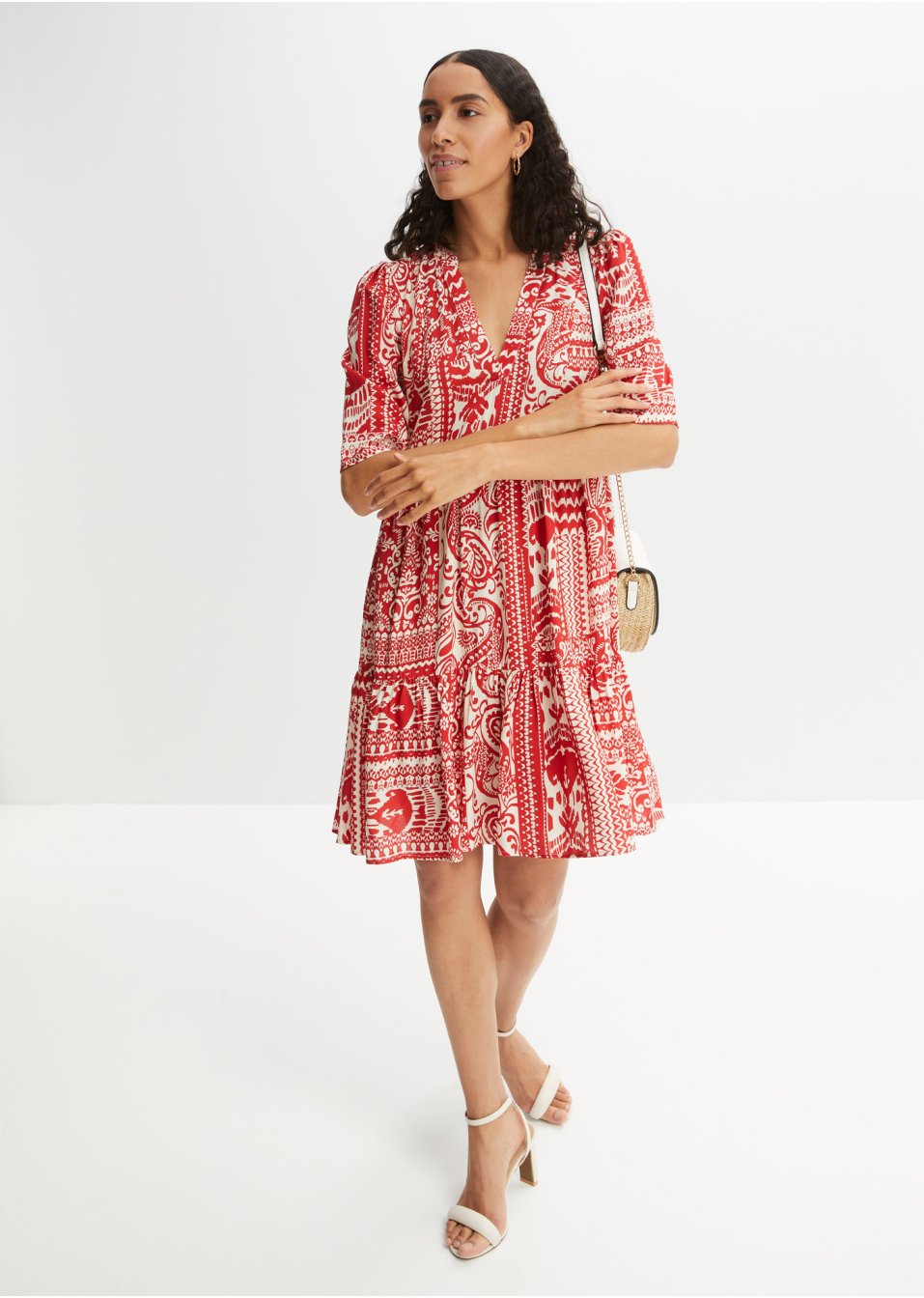 Robe-tunique imprimée en viscose