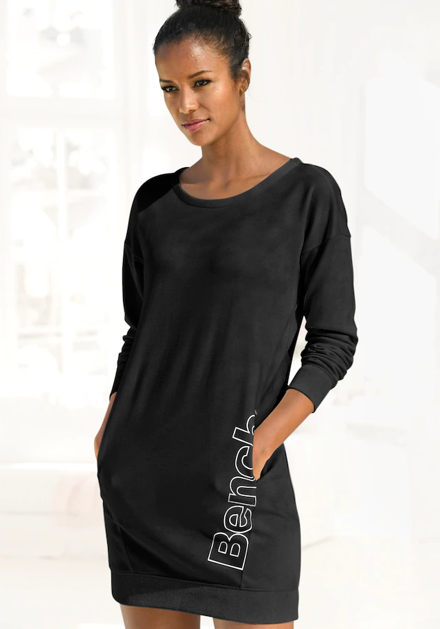Bench. Loungewear Sweatkleid Eingrifftaschen mit seitlichem Logoprint