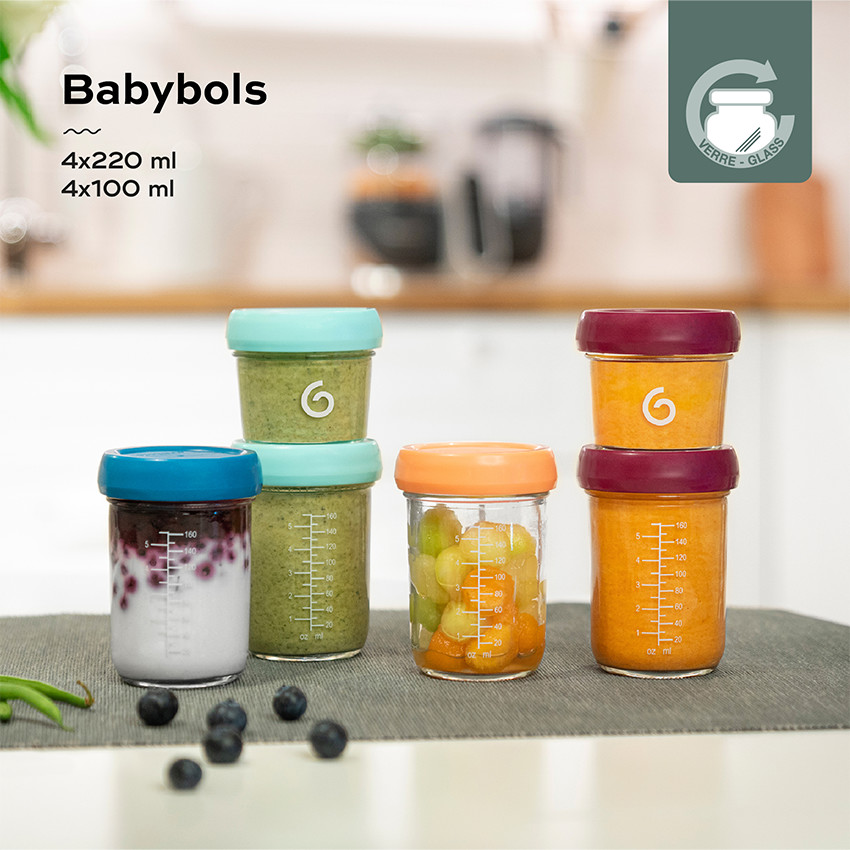 Set de 8 Babybols en verre 100ml et 220ml + recettes