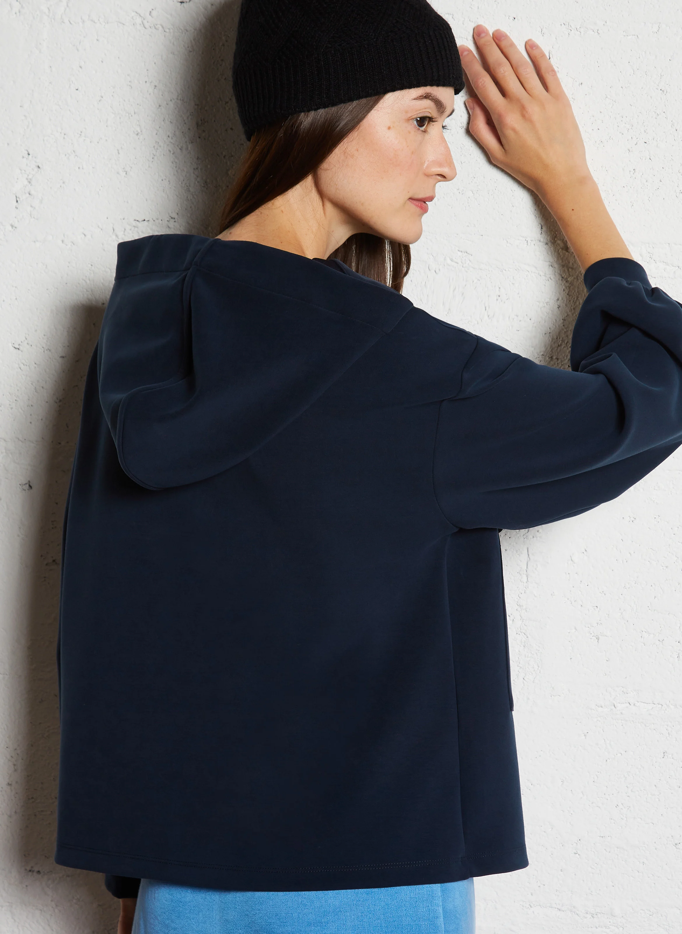 CADIX - Sweat-shirt ample à capuche| Bleu