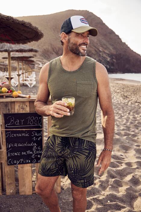 JAY-PI Badeshorts, Beachwear, Elastikbund, allover Print, seegrün | Ulla Popken