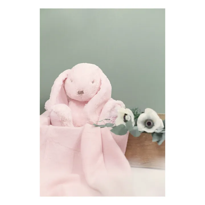 Tartine et Chocolat Doudou lange Augustin le lapin | Rose pâle