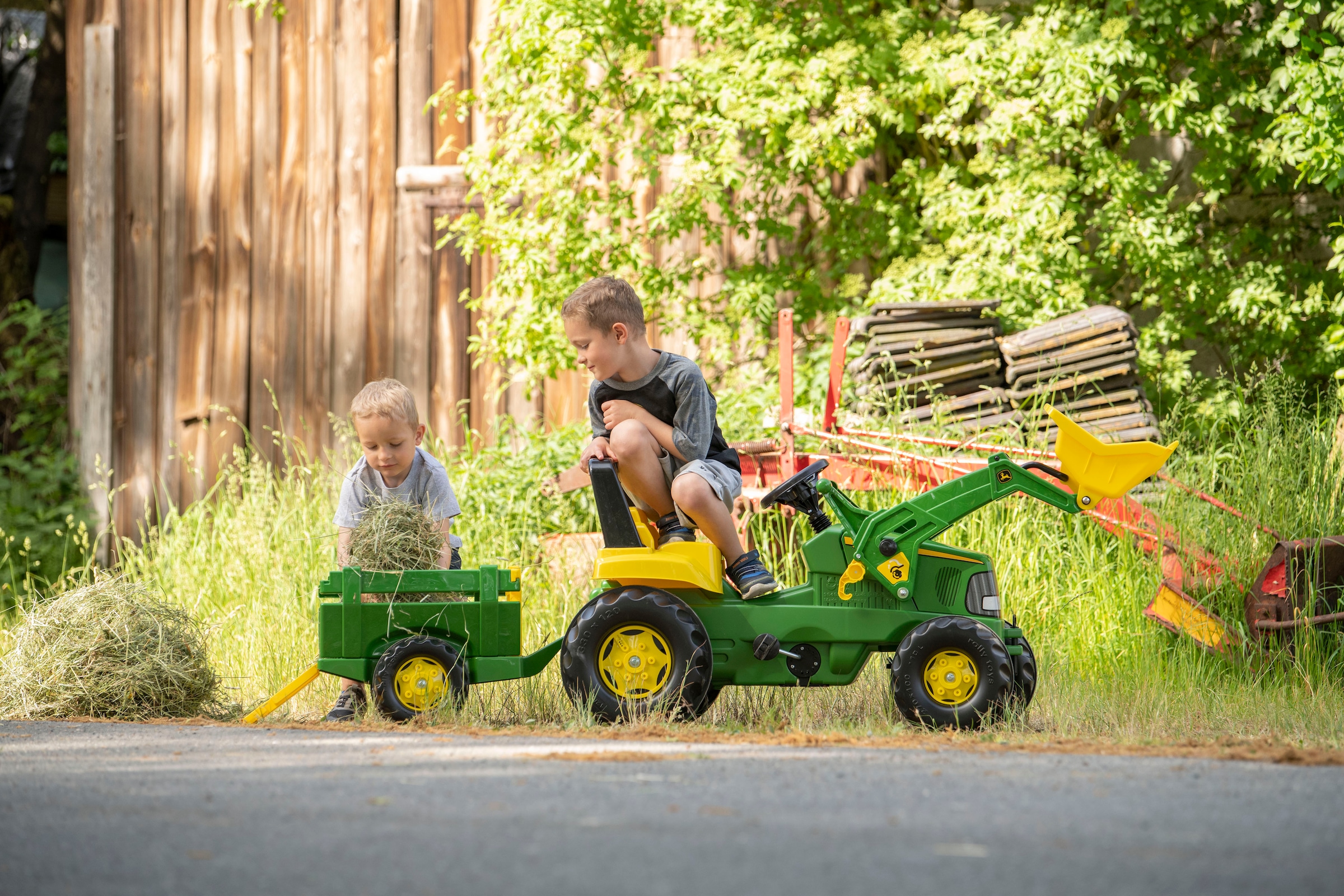 rolly toys® Trettraktor »rollyJunior John Deere mit Lader und Trailer« Made in Europe Made in Germany