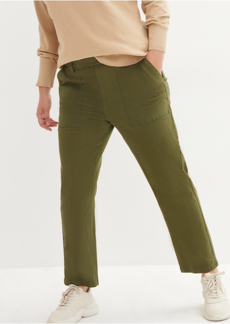Pantalon en twill avec poches utility et taille confortable