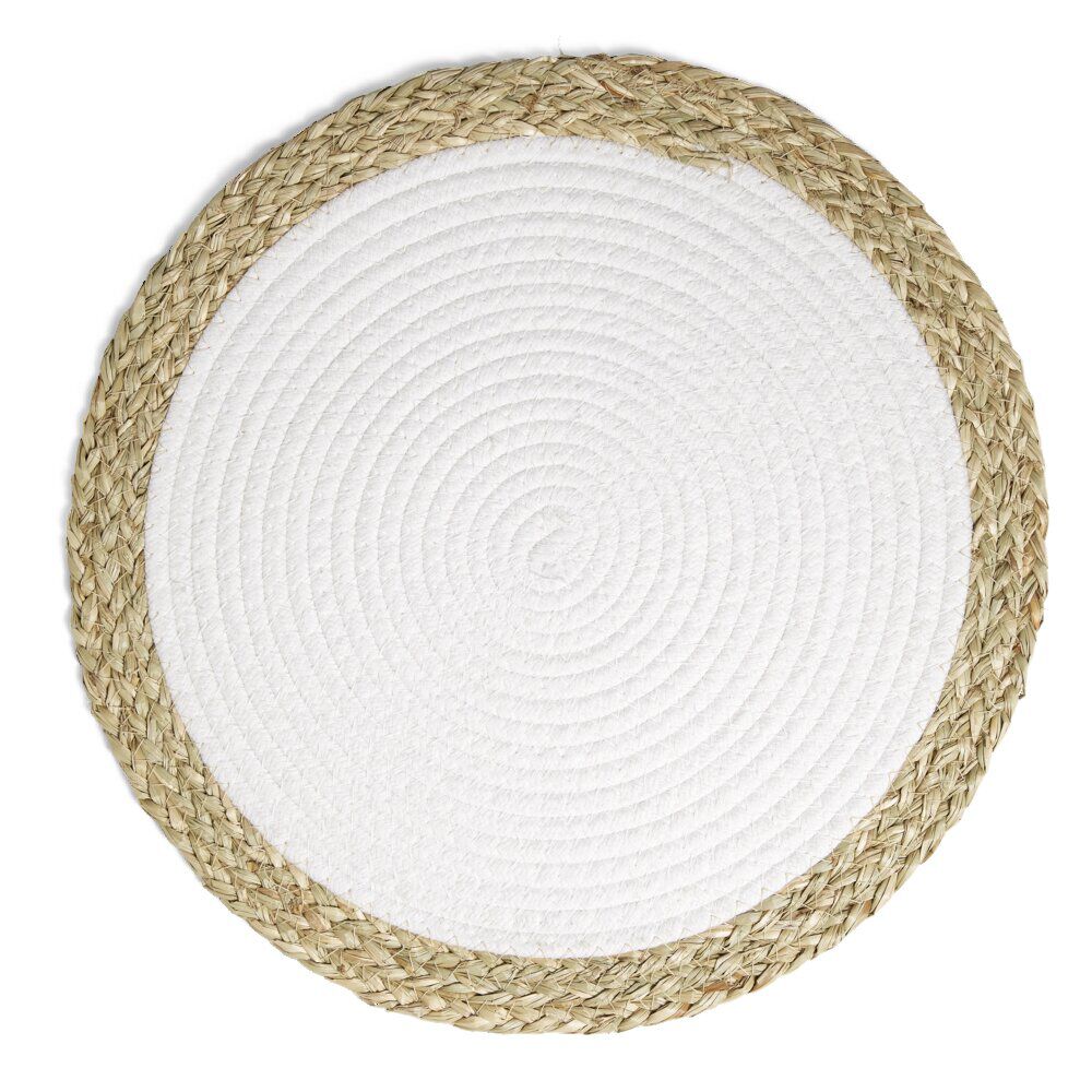 Set de table en coton tressé Ø38cm - 2 coloris