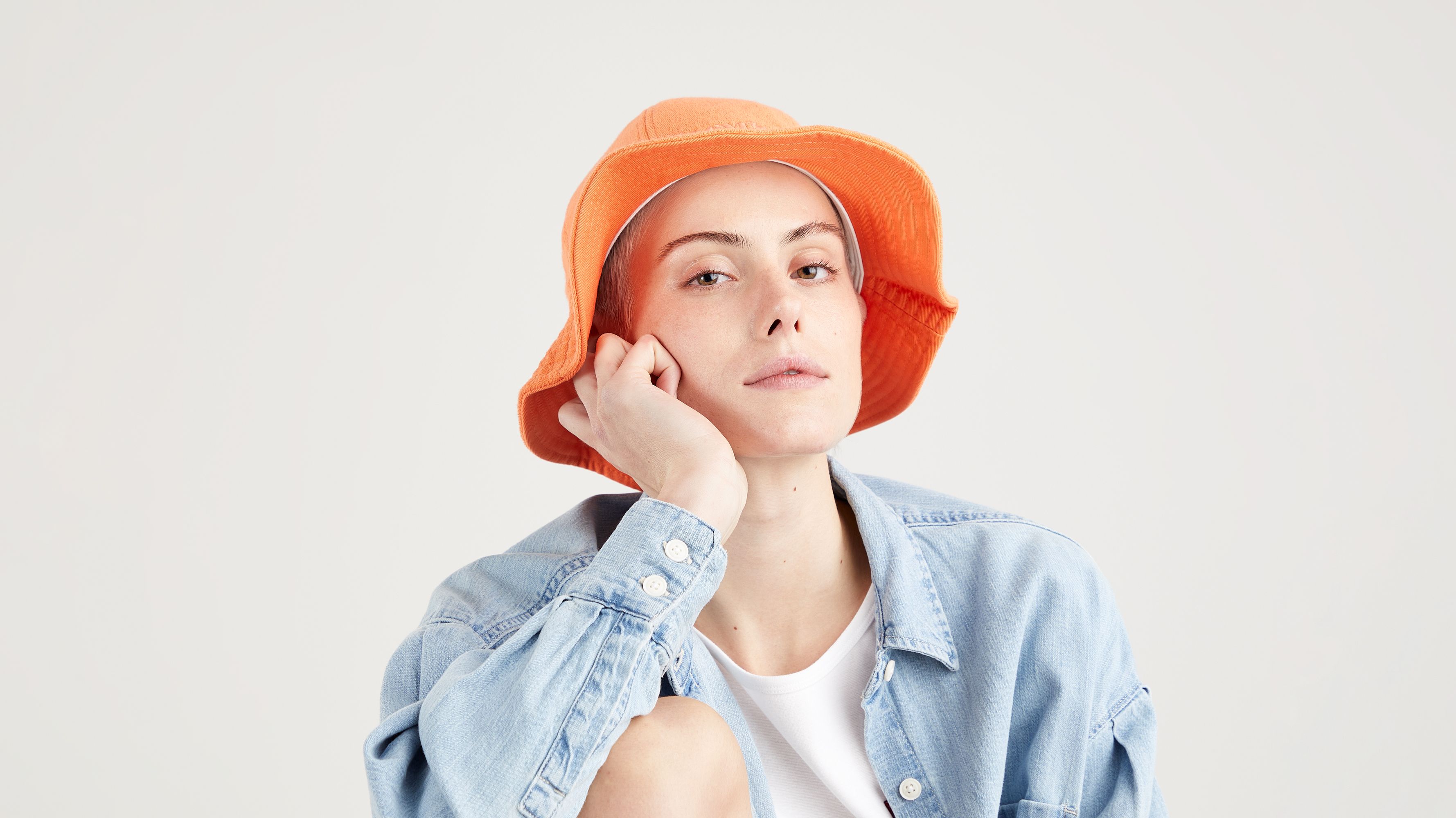 Bob rond jersey French Terry - Light Orange - Orange