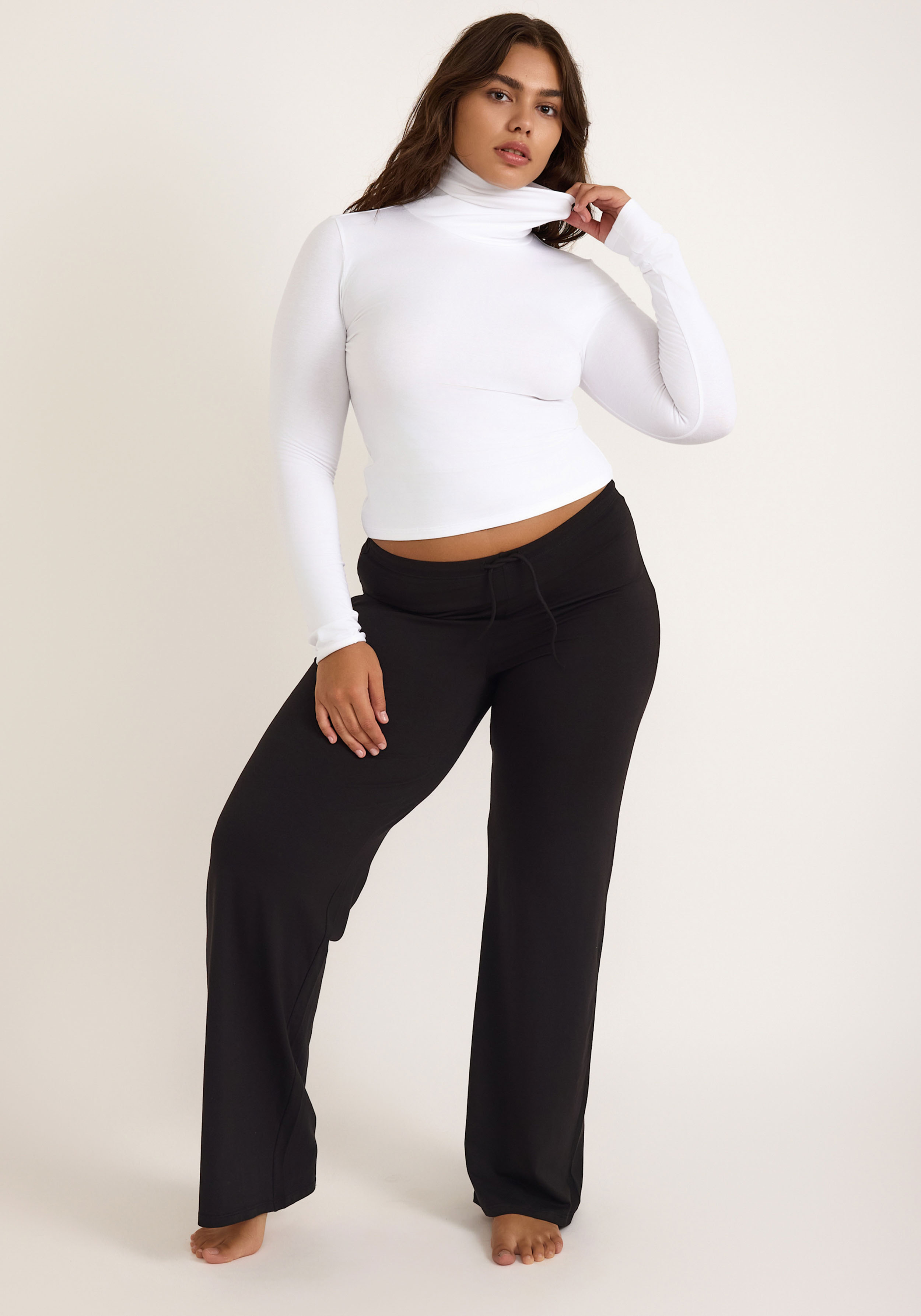 Organic Basics Hose Everyday Straight Leg Pants Black