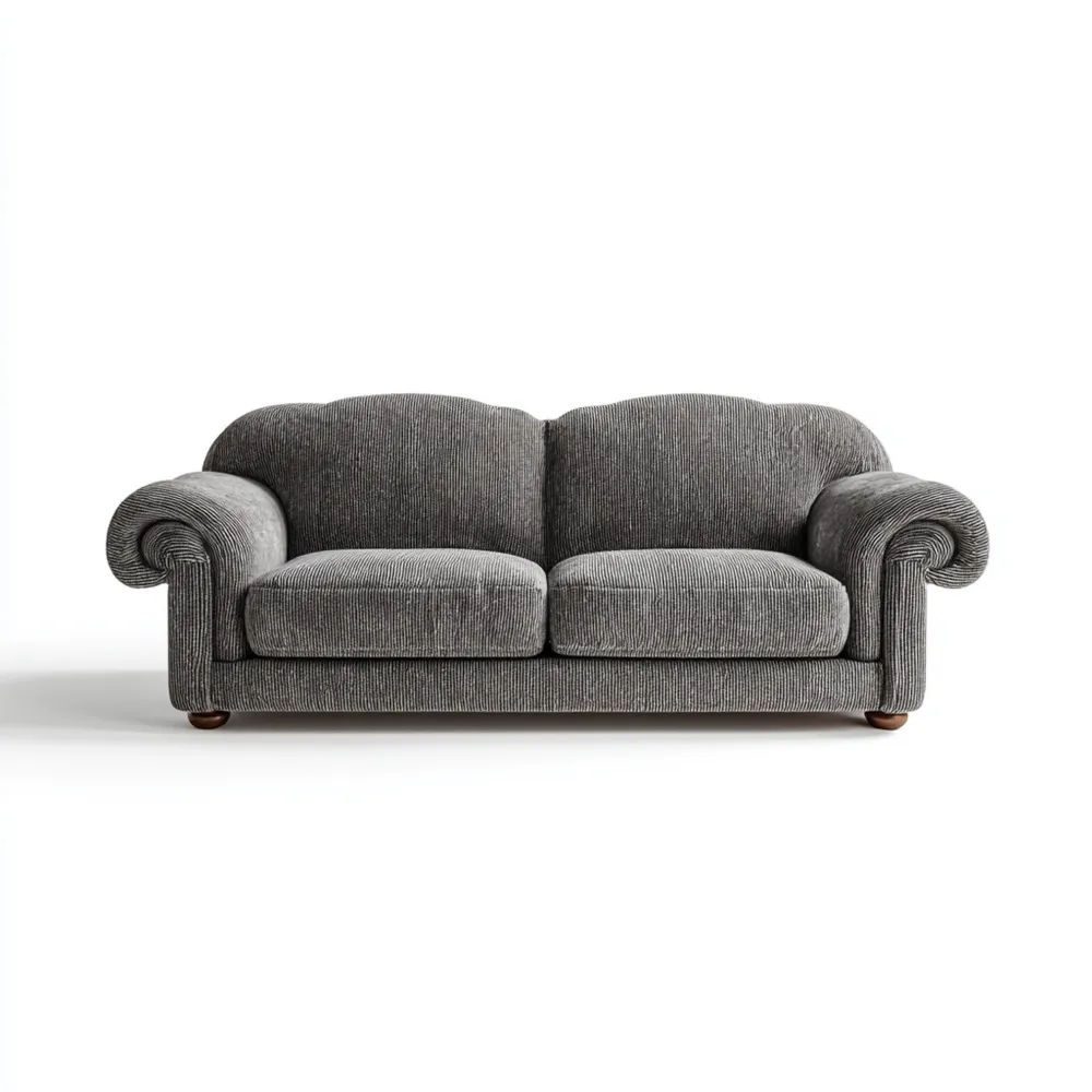 2-Sitzer-Sofa Stoff 180x90x85 cm – Dunkelgrau – Klassisches Design