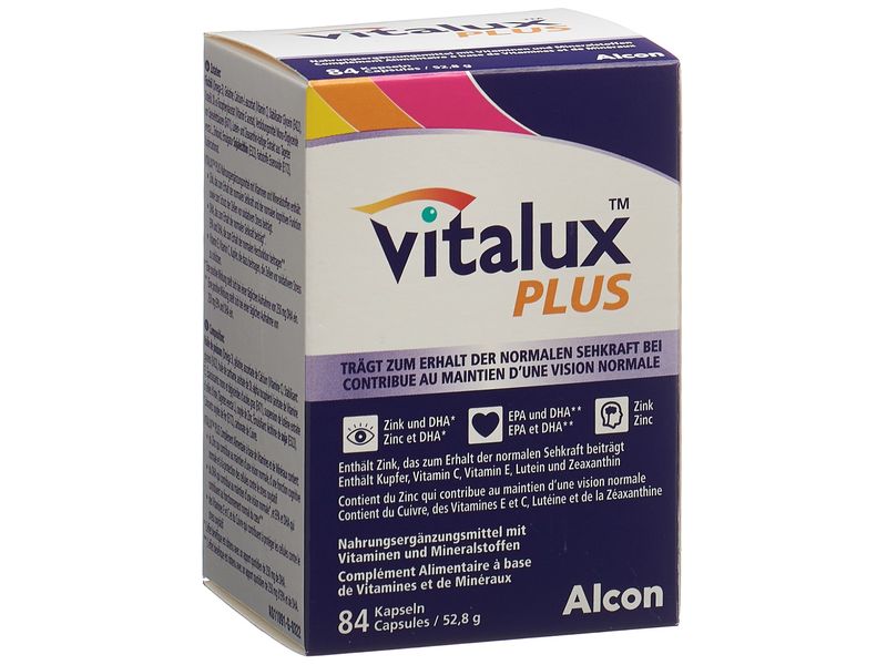 Vitalux Vitalux Plus 84 Kapseln Vitalstoffkombination mit Lutein und Omega 3