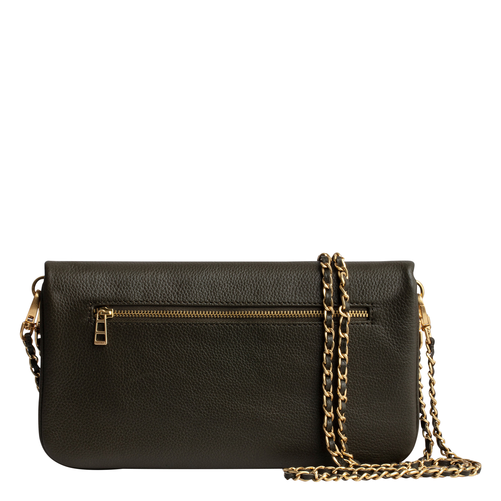 ROCK - Pochette en cuir chaînes en métal | Vert