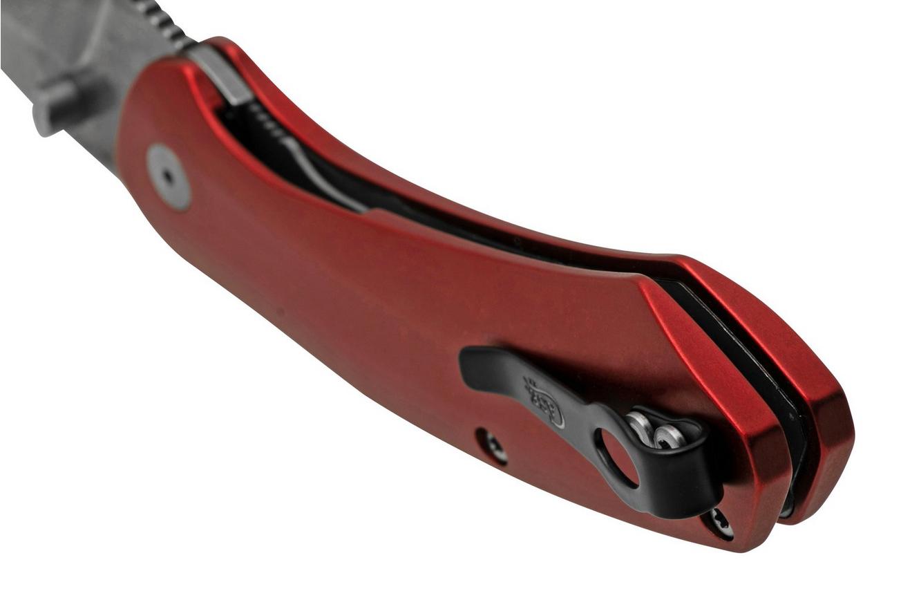 Case Westline 36551 Red Anodized Aluminum, Drop Point Blade S35VN, zakmes