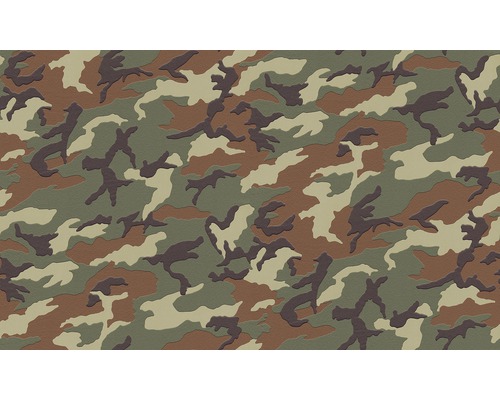 Vliesbehang 3694-06 Camouflage bruingroen