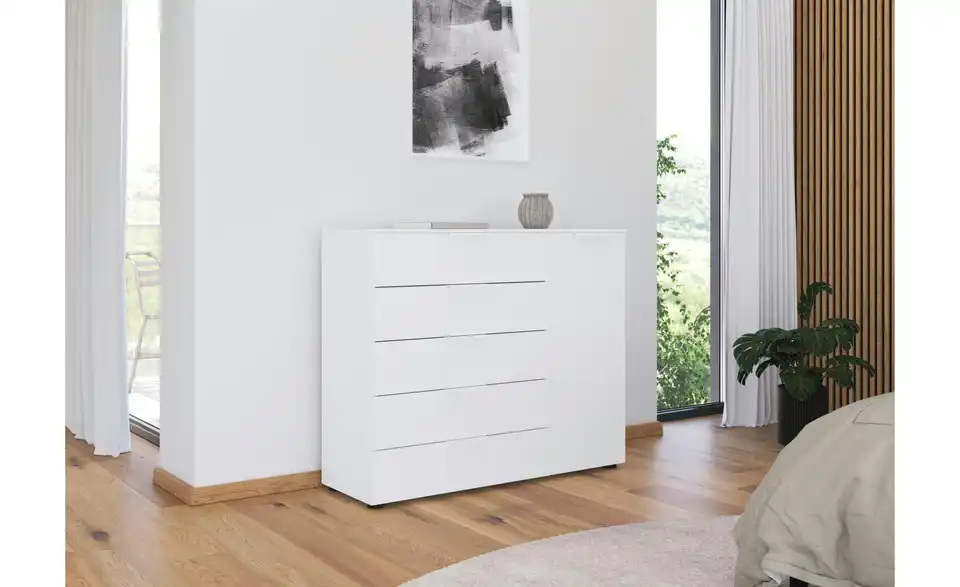 Sideboard Weiß Weiß Front: Dekor, Oberboden: Dekor Weiß