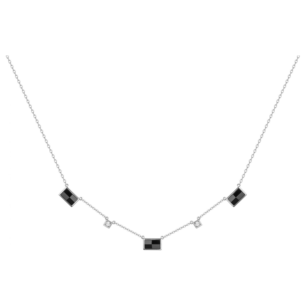 Collier multi-motifs en Argent avec oxyde de zirconium blanc