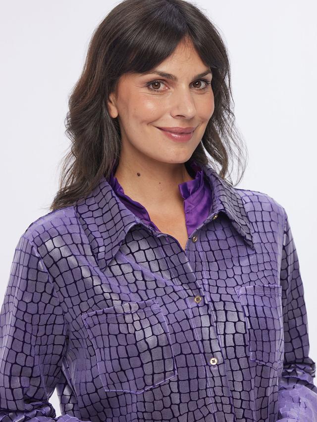 Longbluse Lilac Kroko