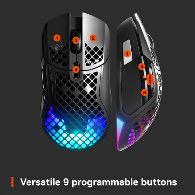 SteelSeries Aerox 5 trådløs gaming mus (sort)