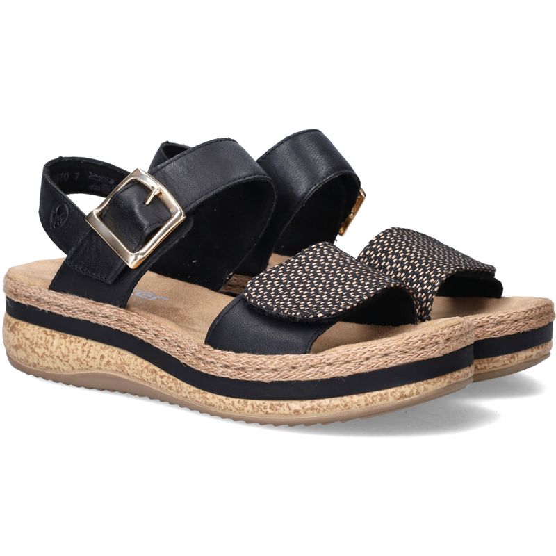 Rieker Sandalen Zwart Dames