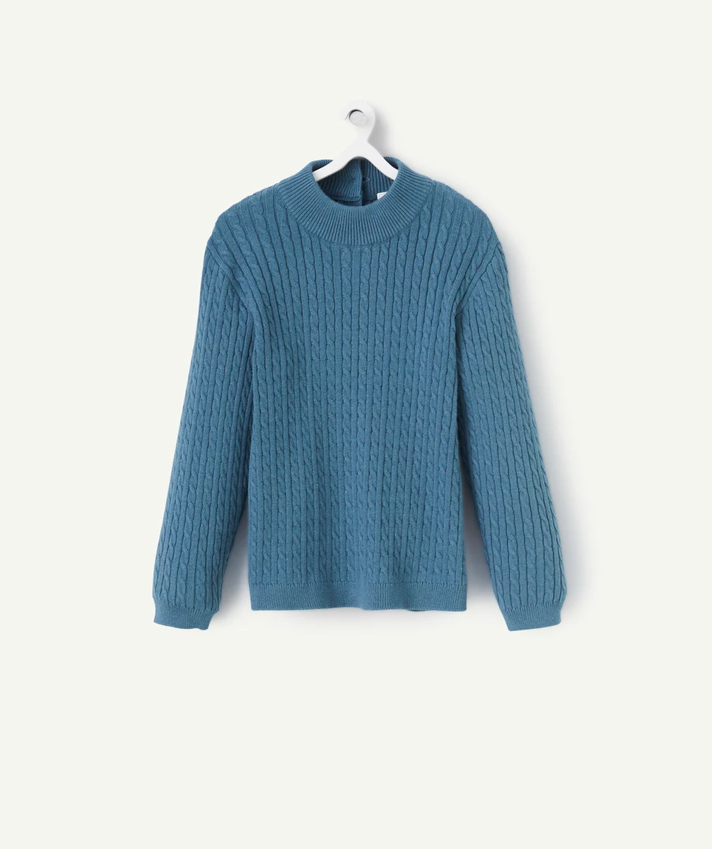 SOUS-PULL CÔTELÉ BÉBÉ FILLE BLEU CANARD