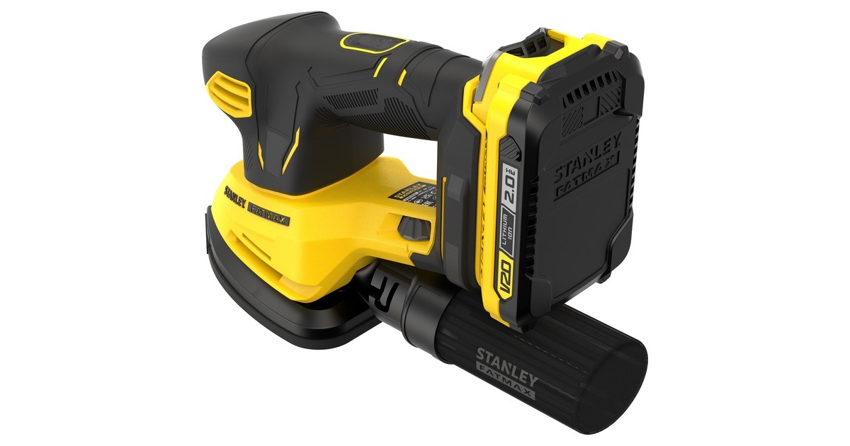 StanleyFATMAX V20 18V Detailschuurmachine deltaschuurmachine  (Geel/zwart, Accu (2.0Ah) en oplader inbegrepen)