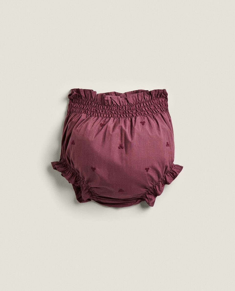 Shorts de bebê em popeline bordado