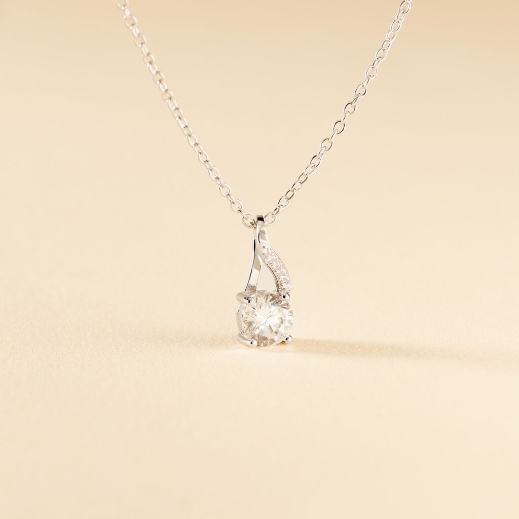 Collier Idylla Argent Blanc Oxyde De Zirconium