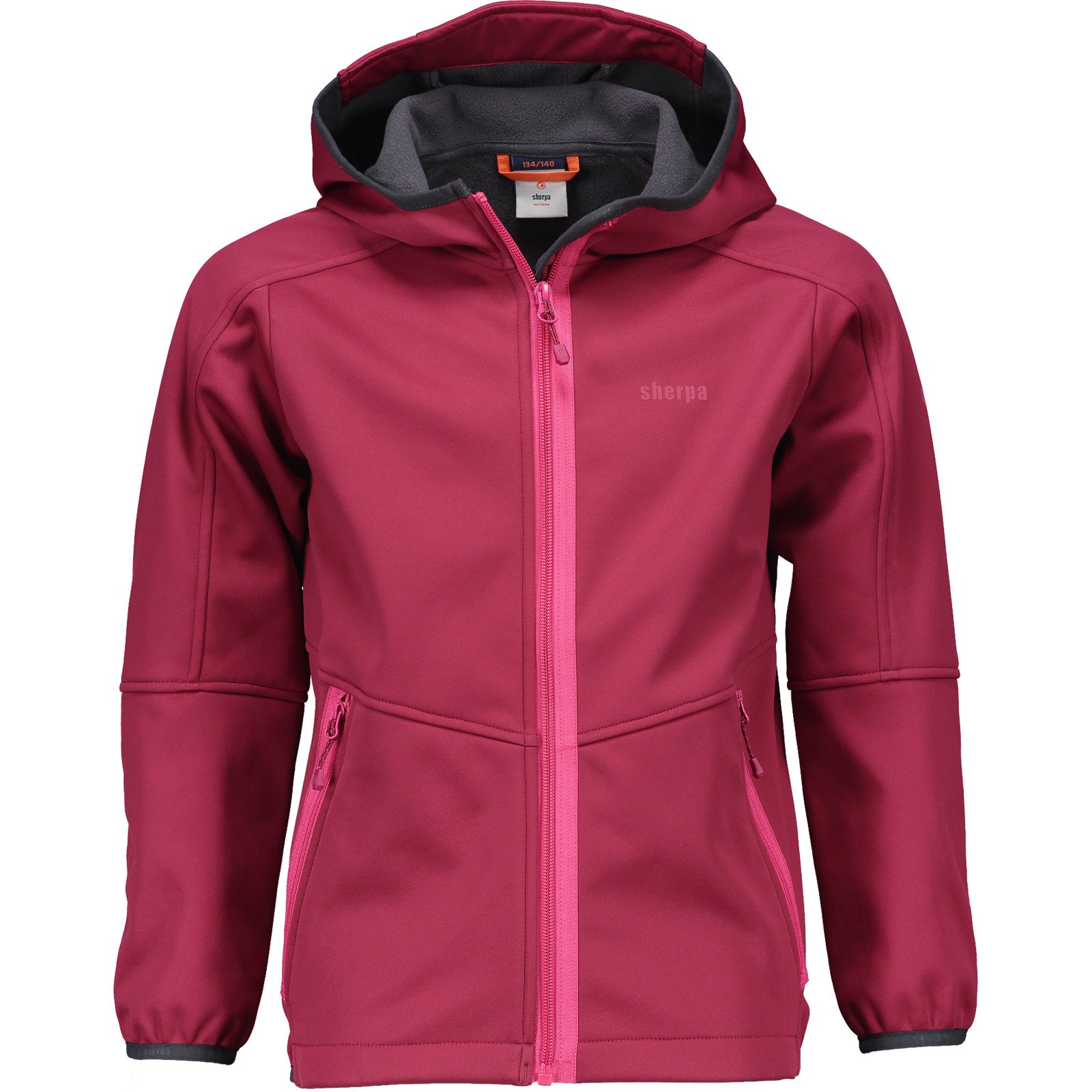 Sherpa Makalu Kinder Softshelljacke himbeer