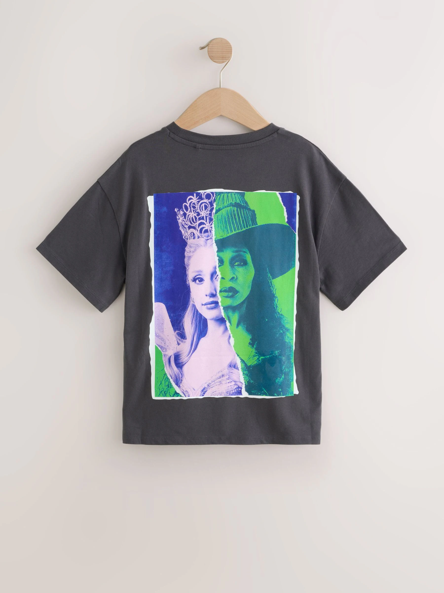 Antraciet - Wicked oversized T-shirt met print (3-16jr)