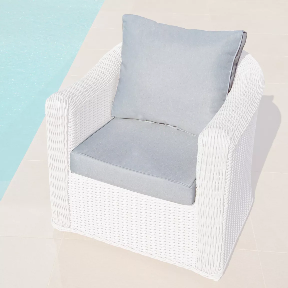 Housses de coussin de remplacement pour Fauteuil Calvi Gris clair