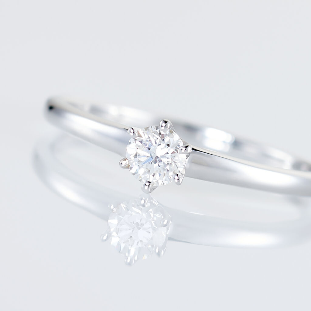 Bague Solitaire Natalia Or Blanc Diamant