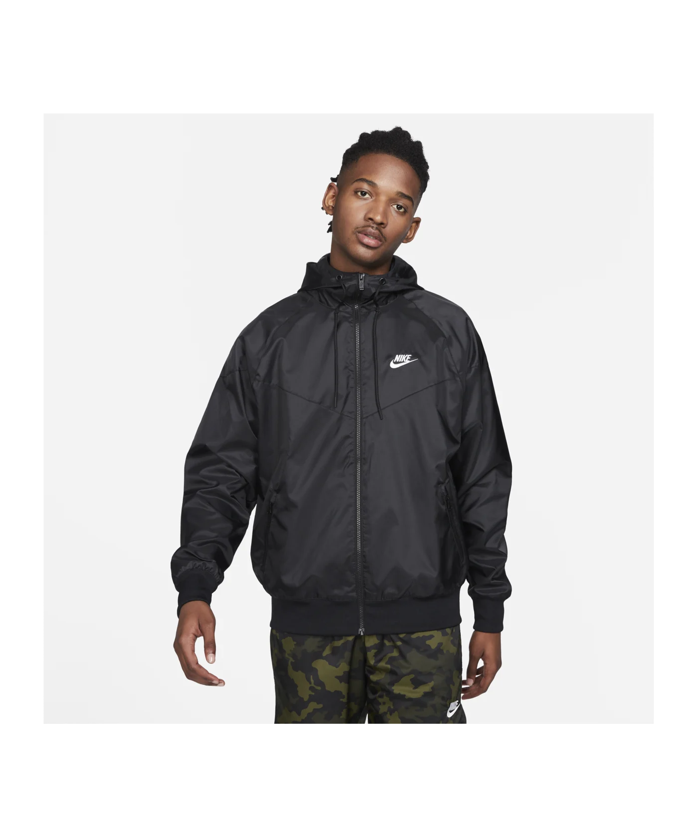 Nike Woven Windrunner Kapuzenjacke Schwarz 010