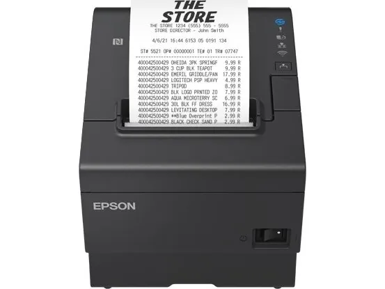 Epson TM T88VII (132) - Kvitteringsprinter - termisk linje - Rulle (7,95 cm) - 180 x 180 dpi - op til 500 mm/sek. - USB 2.0, USB 2.0 vært, LAN, PoweredUSB - skærer - sort