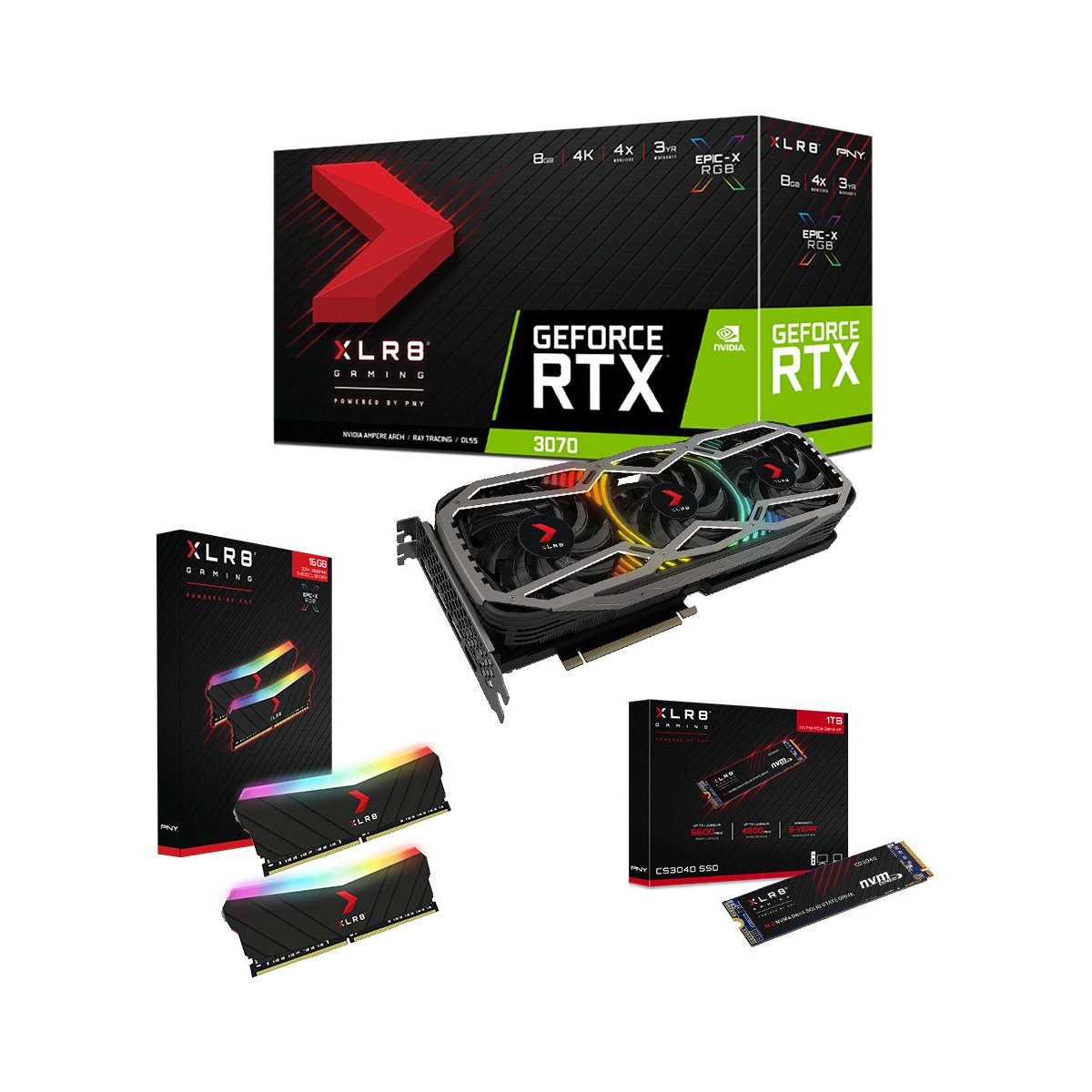 PNY GF RTX 3070 8GB XLR8 Gaming REVEL EPIC-X  LHR Bundle Pack 2