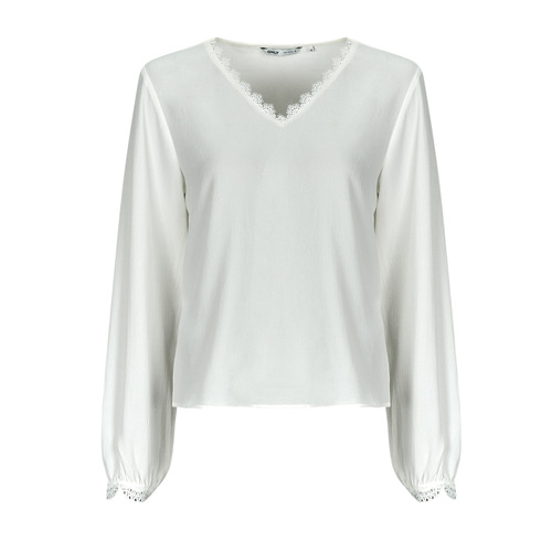 Only - ONLNOVA FR VERSA V-NECK L/S LACE TOP PTM - Beige